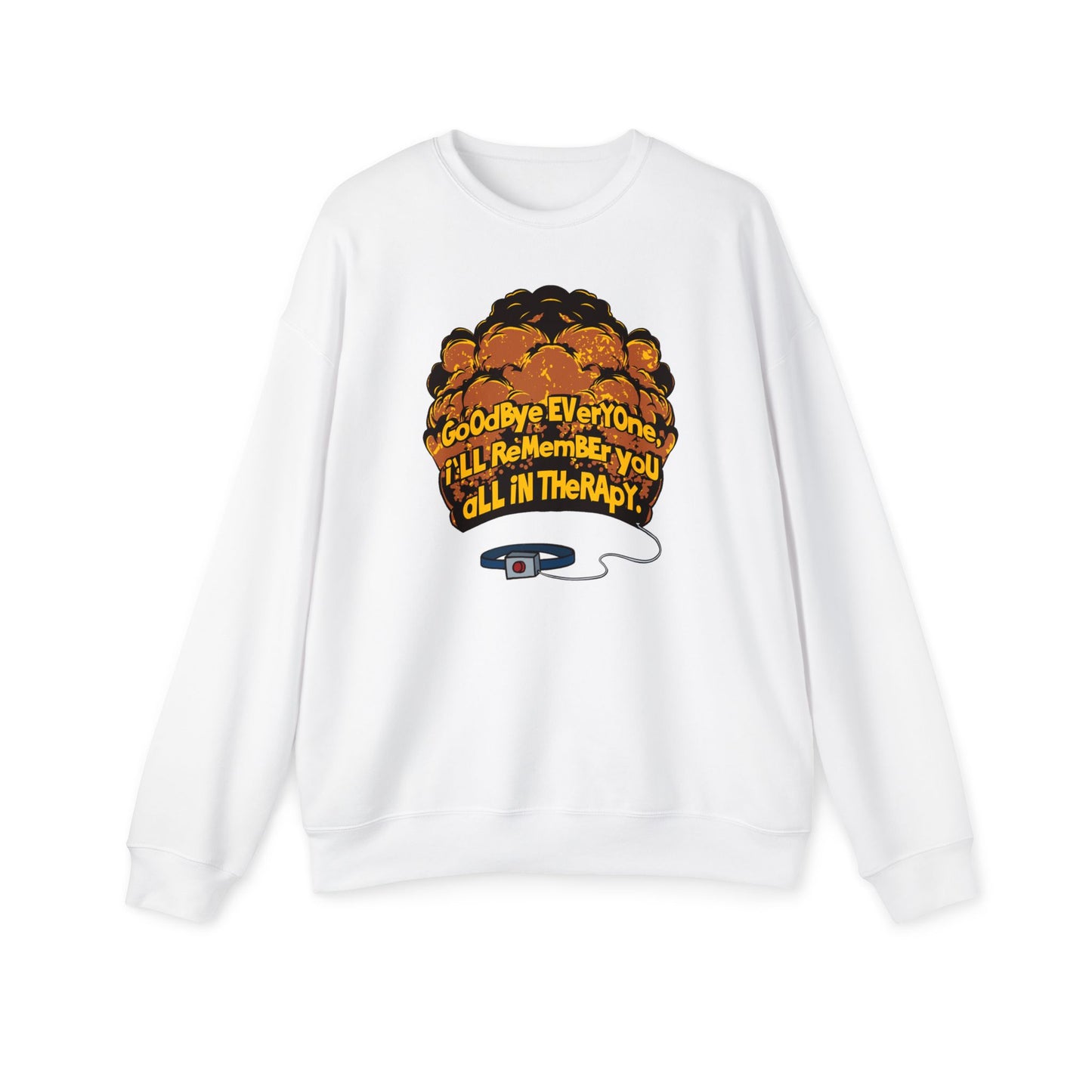 Goodbye Everyone Nostalgic Cartoon Sweatshirt White