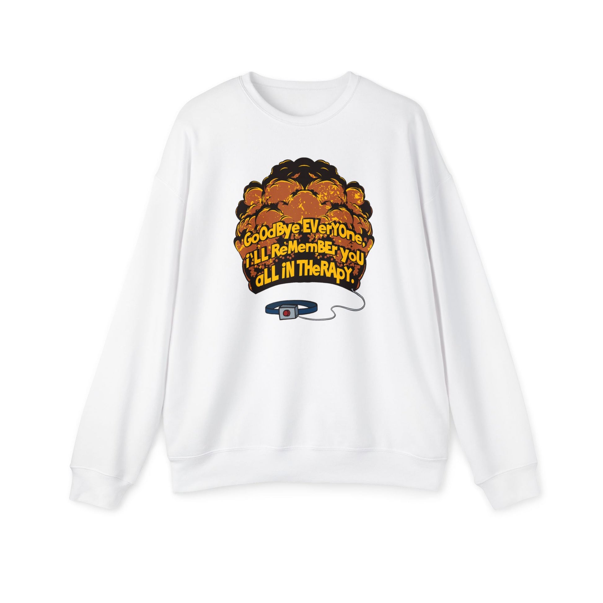 Goodbye Everyone Nostalgic Cartoon Sweatshirt White
