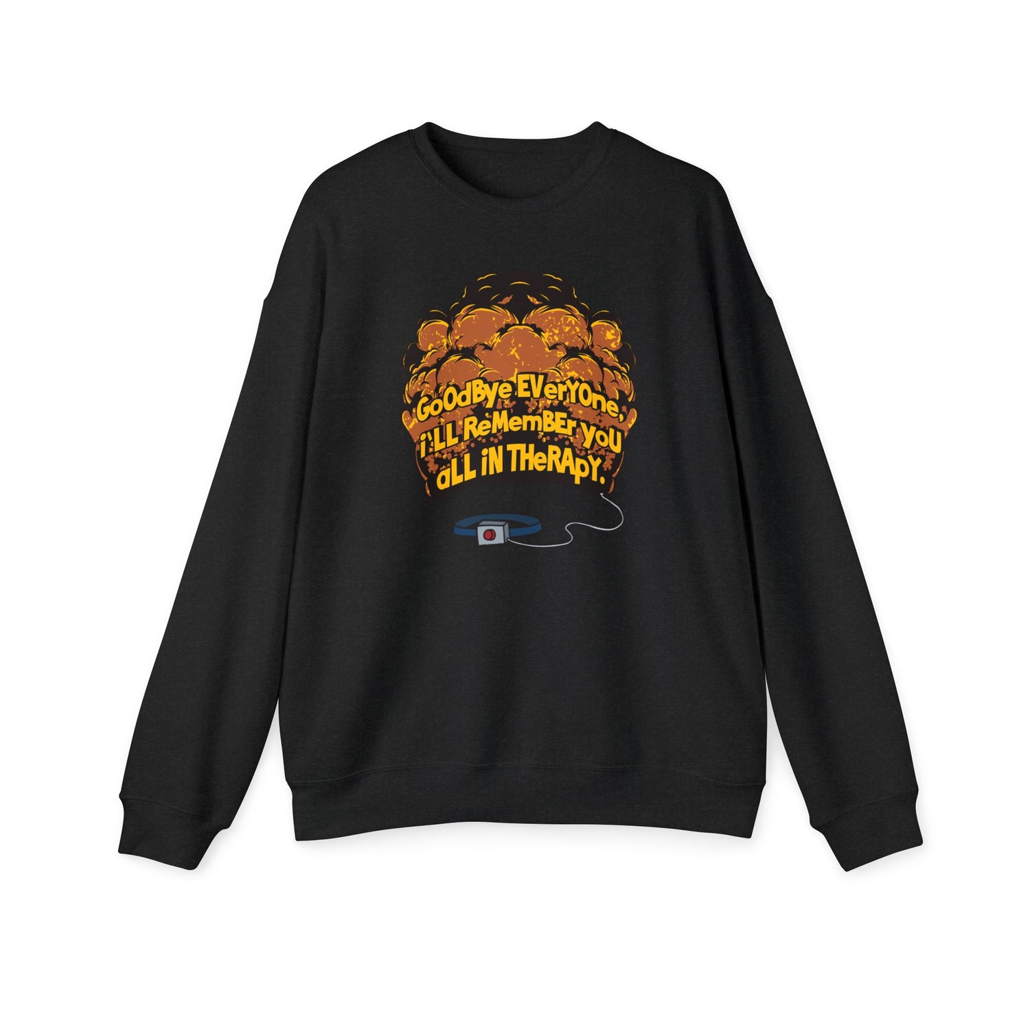 Goodbye Everyone Nostalgic Cartoon Sweatshirt Black