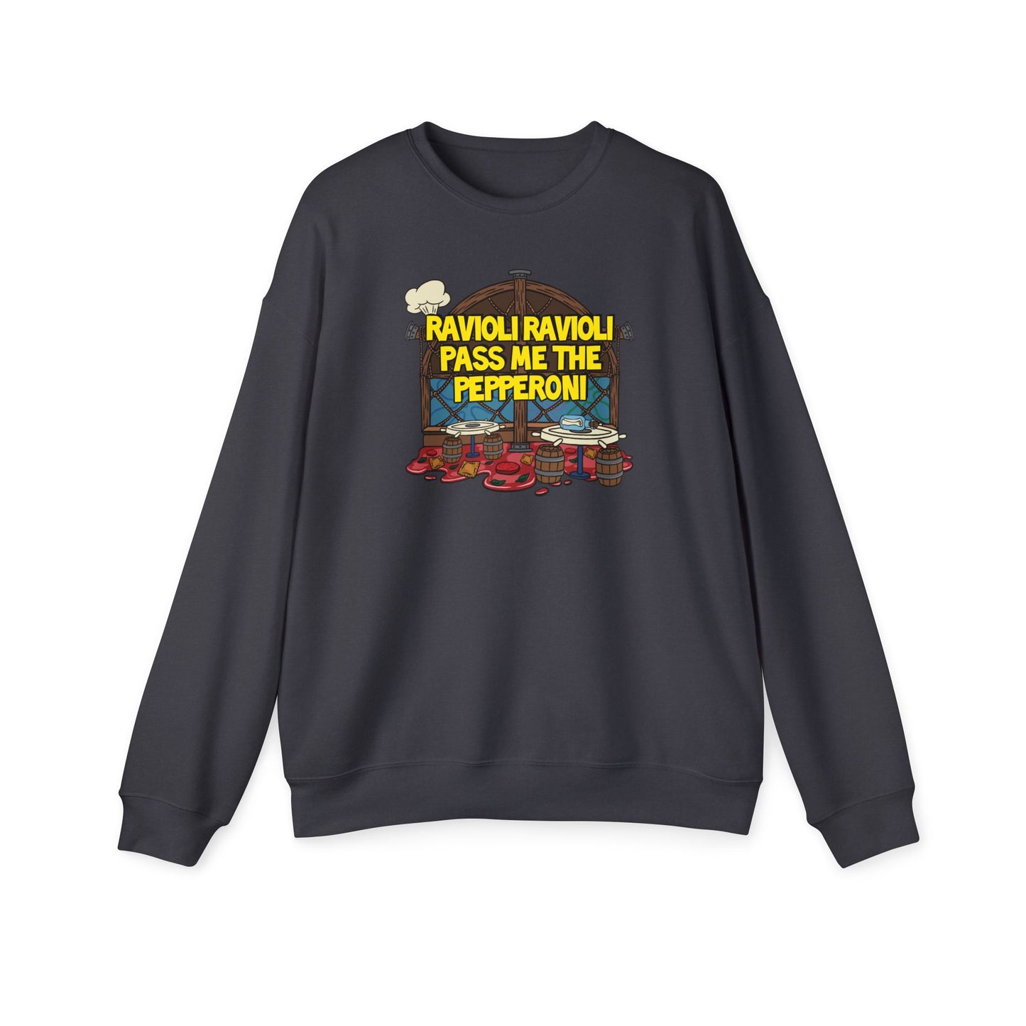 Ravioli Ravioli Nostalgic Cartoon Sweatshirt Dark Grey