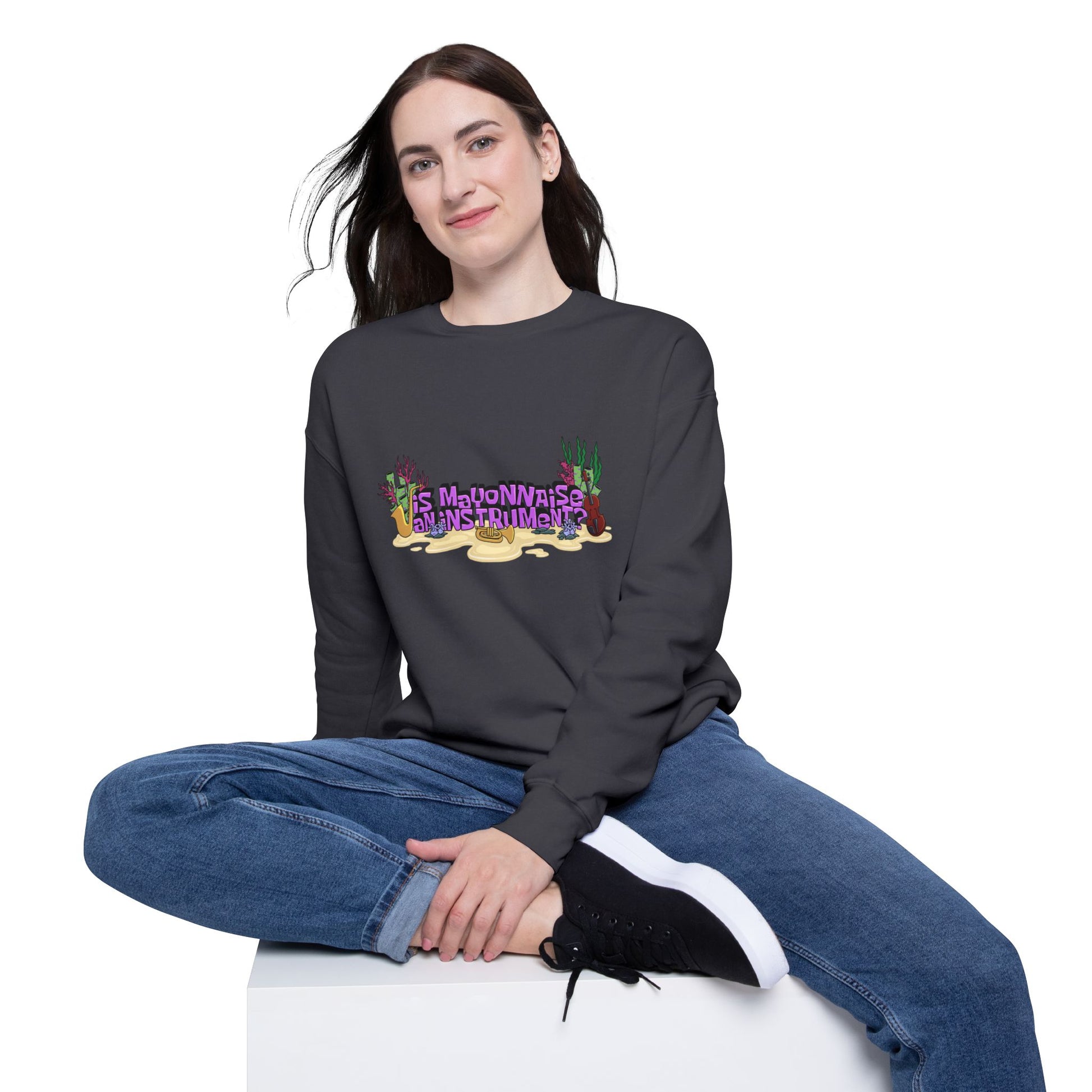 Is Mayonnaise an Instrument Nostalgic Cartoon Sweatshirt