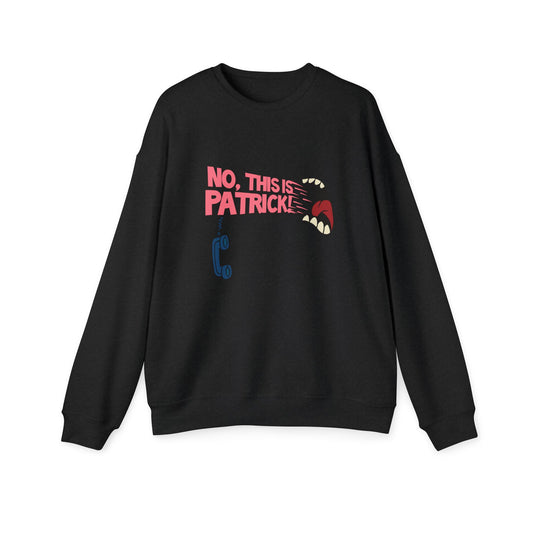 No This is Patrick Nostalgic Cartoon Sweatshirt Black