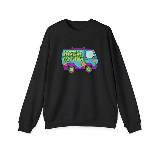 Mystery Van Vibes Nostalgic Cartoon Sweatshirt Black
