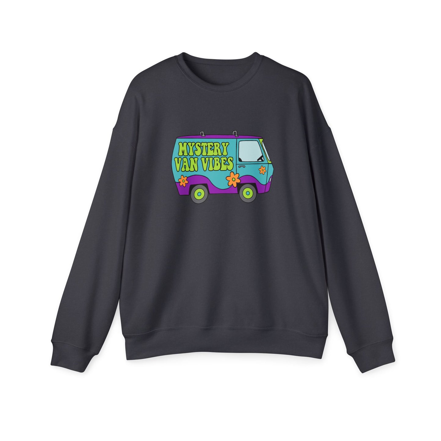 Mystery Van Vibes Nostalgic Cartoon Sweatshirt Dark Grey