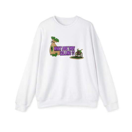 What Are They Selling Nostalgic Cartoon Sweatshirt White