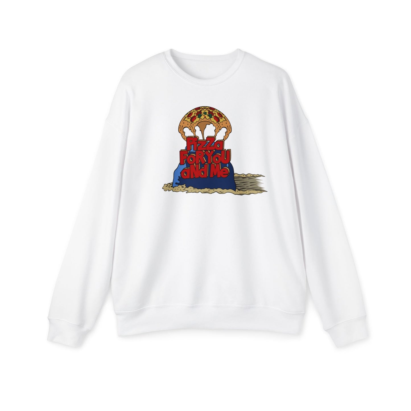 Pizza For You and Me Nostalgic Cartoon Sweatshirt