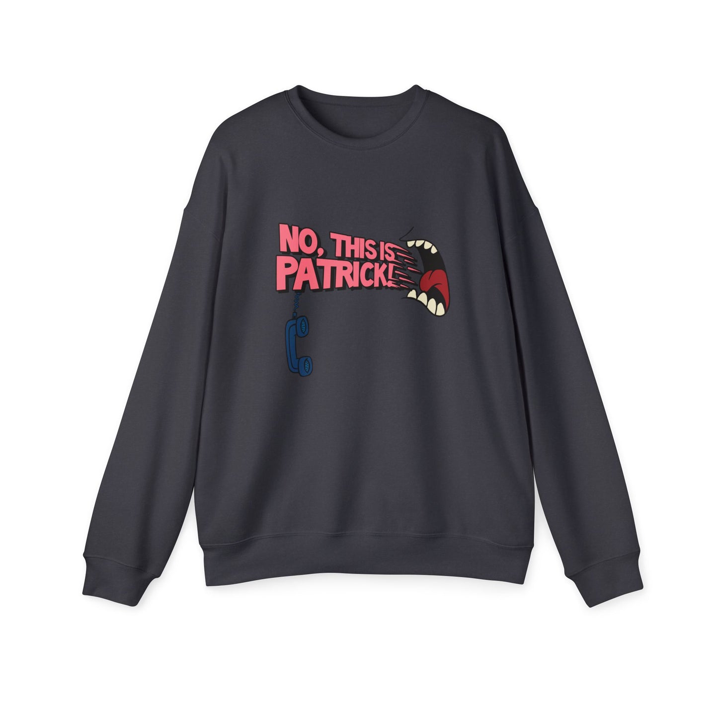No This is Patrick Nostalgic Cartoon Sweatshirt Dark Grey