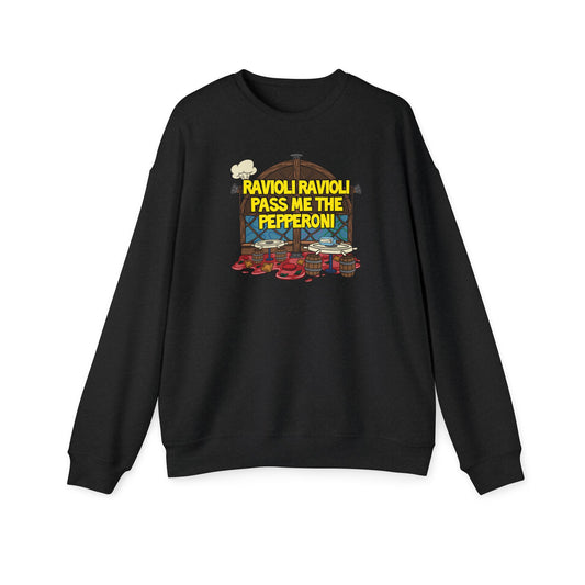 Ravioli Ravioli Nostalgic Cartoon Sweatshirt Black