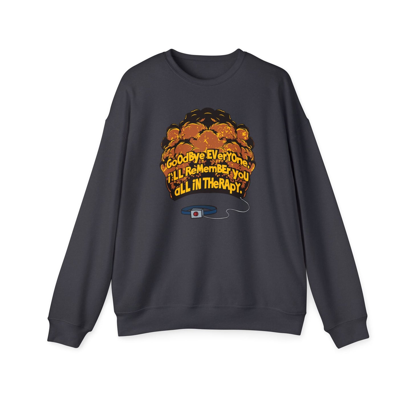 Goodbye Everyone Nostalgic Cartoon Sweatshirt Dark Grey