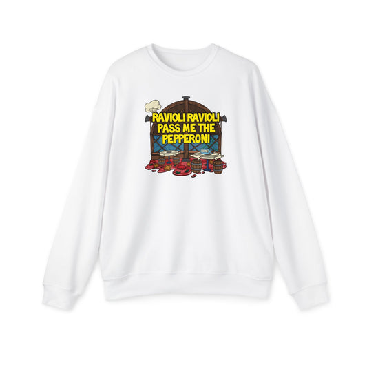 Ravioli Ravioli Nostalgic Cartoon Sweatshirt White