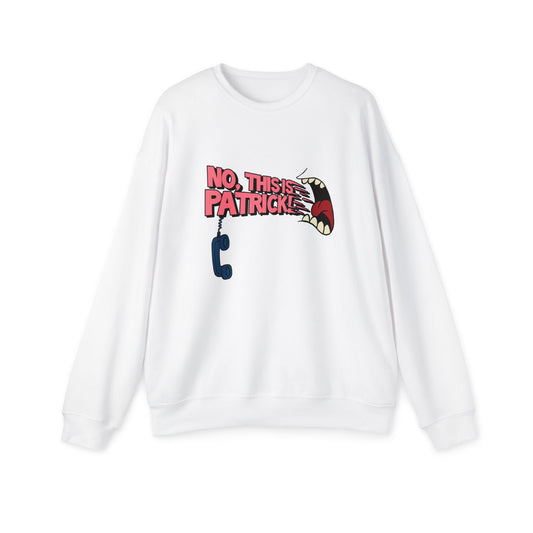 No This is Patrick Nostalgic Cartoon Sweatshirt White